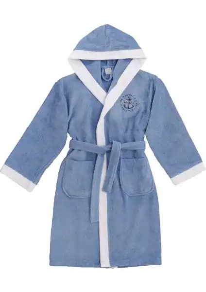 Z&R Home Bambu 13-14 Yaş Çocuk Bornozu Sailor Mavi Konfor ve Şıklık Sunar