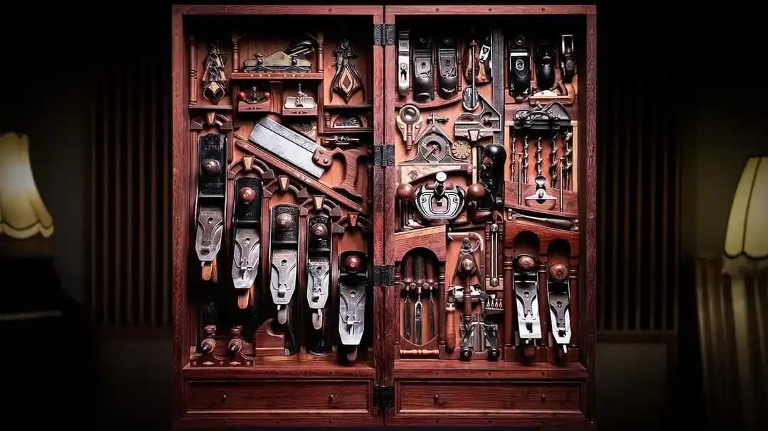 400 Saatlik Emekle Geleneksel Ahşap İşçiliğiyle Yapılan El Aletleri Sandığı