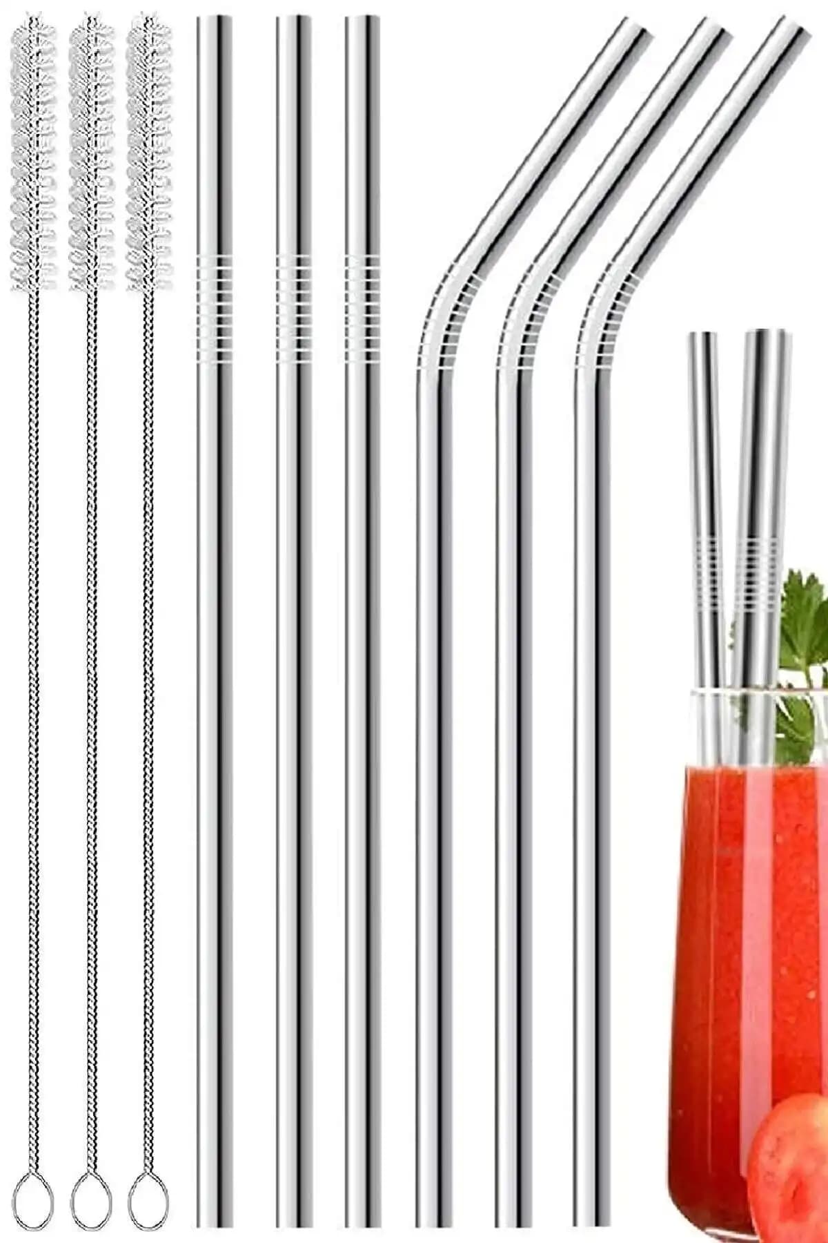 AKCAKESE 9 Parça Metal Pipet Seti Sağlıklı ve Dayanıklı Çevre Dostu İçin Uygun