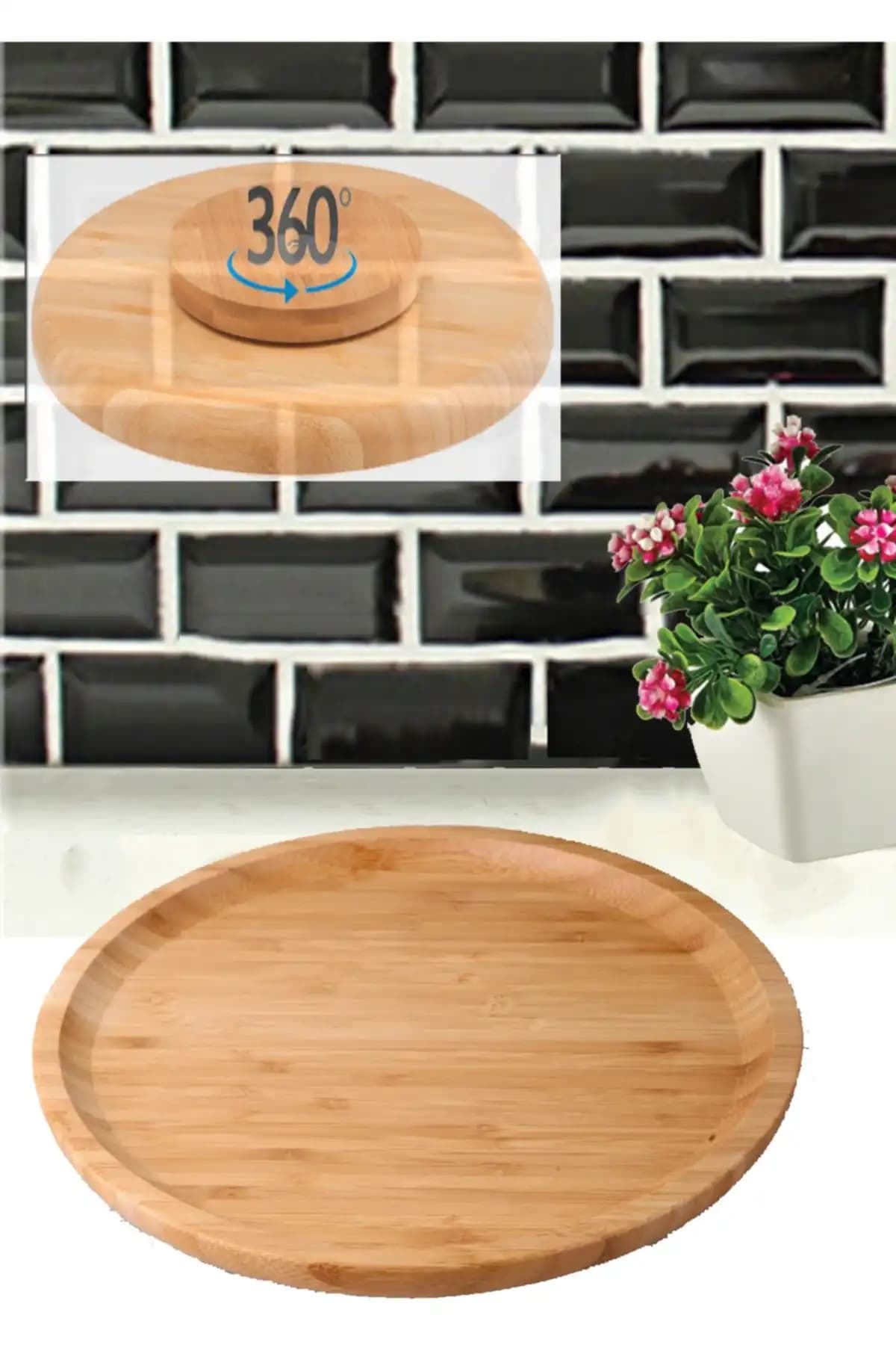 Genel Markalar 25cm Bambu Döner Standlı Lüx Servis Sunum Tabağı Tanıtımı ve Özellikleri