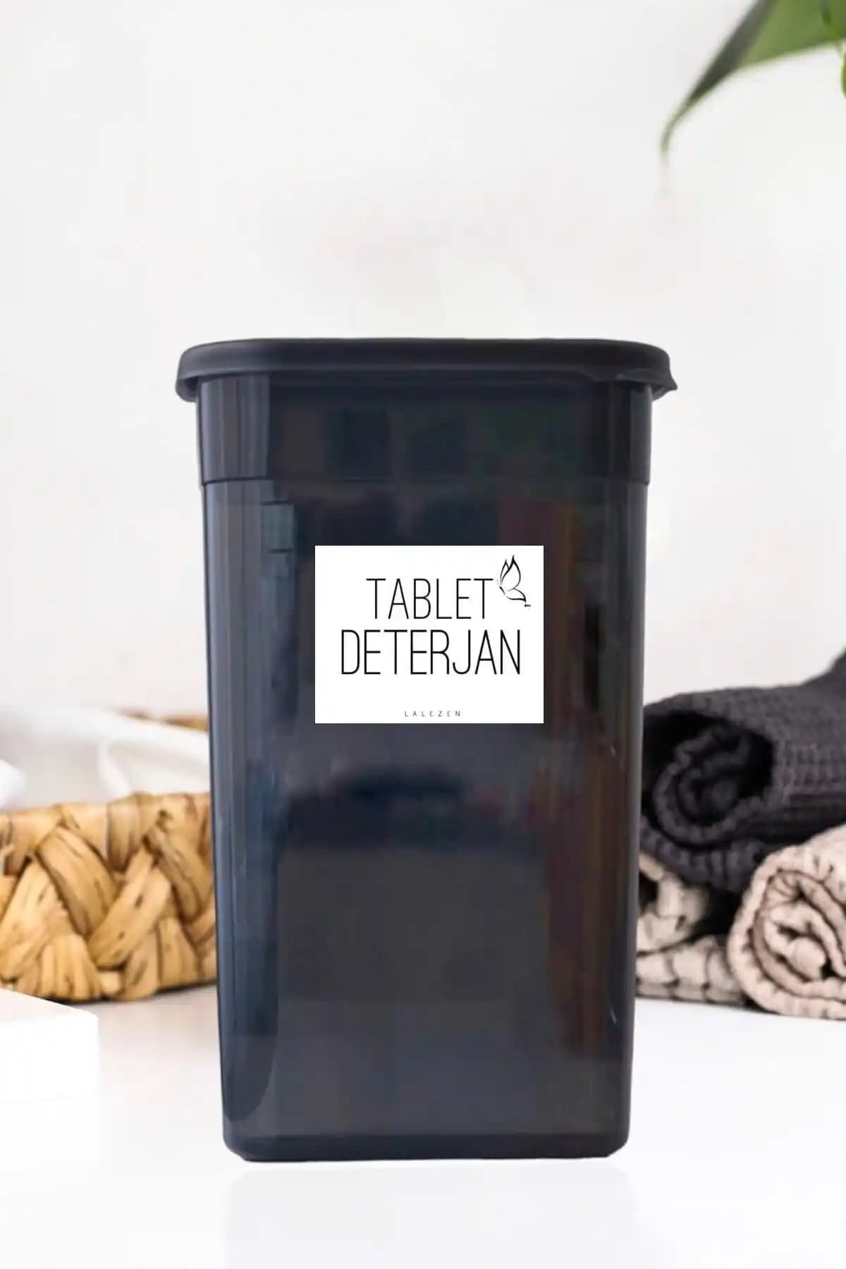 LALEZEN HOME Antrasit Renkli 3.2 Litre Deterjan Kutusu Modern Mutfak Dekorasyonu İçin