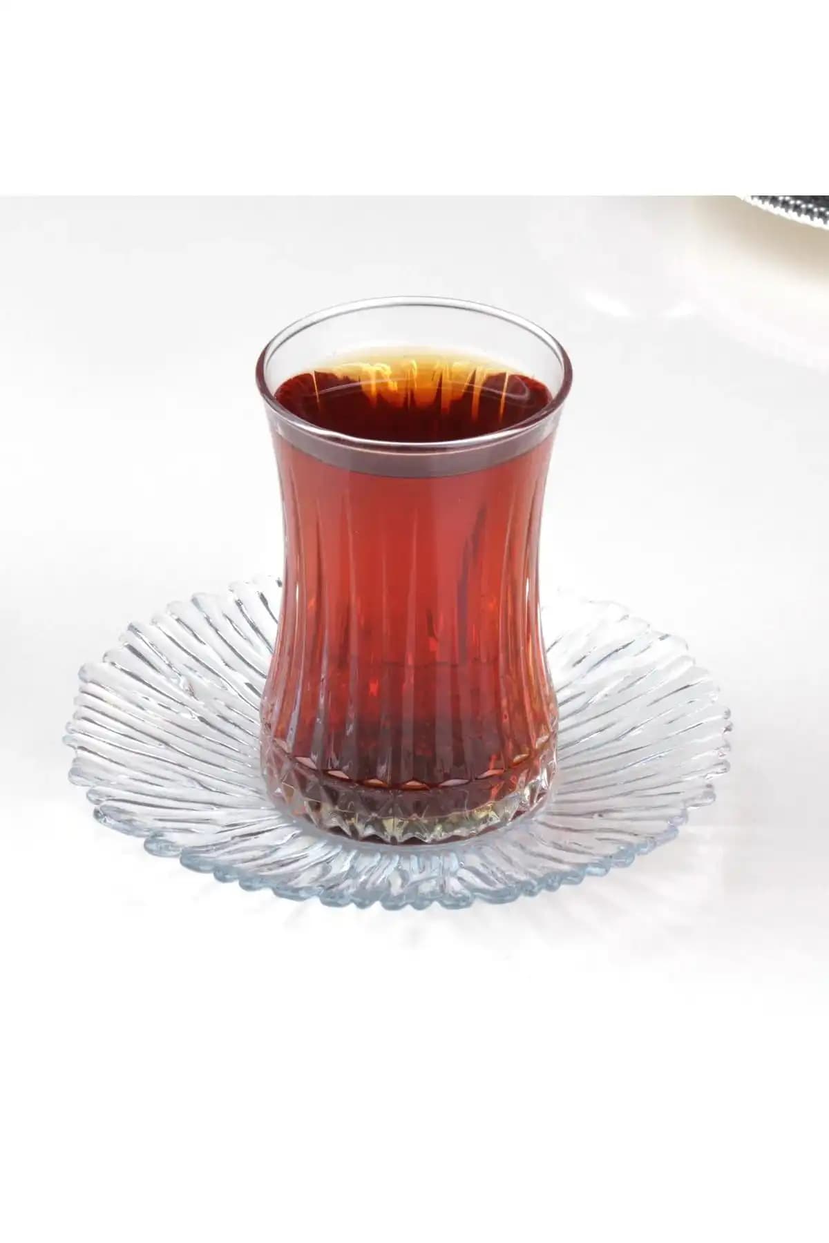 Paşabahçe Elysia 12 Parça Gümüş Renkli Cam Çay Seti Şıklık ve Fonksiyonellik Bir Arada