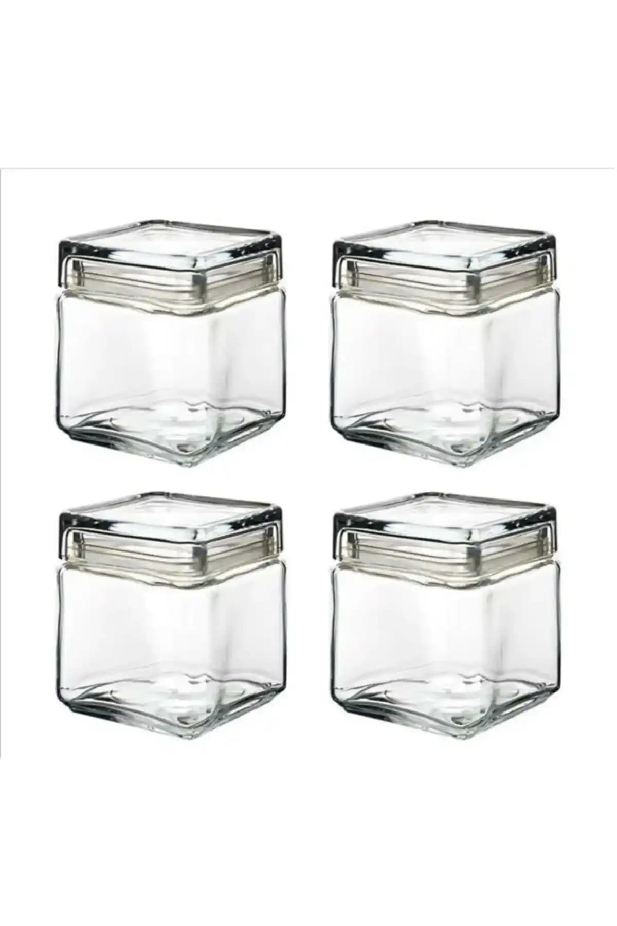 Paşabahçe Landmark Küçük Boy Kapaklı Cam Saklama Kabı Seti Pratik ve Şık Mutfak Çözümü