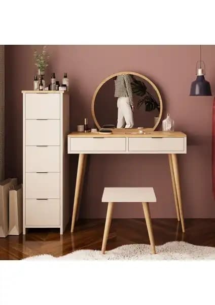 Bimossa Lucy U1060 Makyaj Masası Takımı Estetik ve Fonksiyonellik Bir Arada