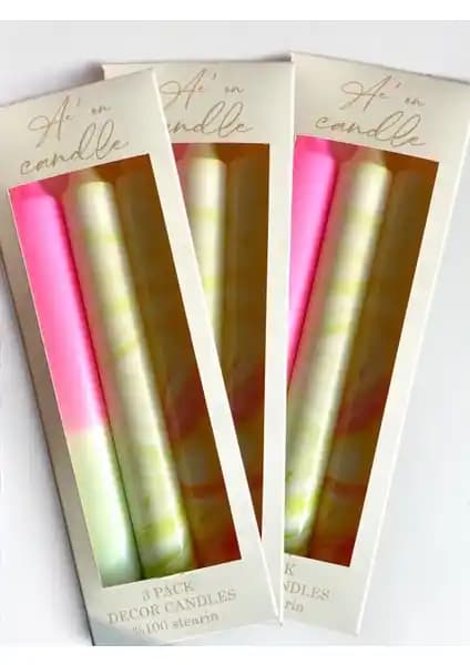 Aeon Candle Studio'nun 3'lü Mermer Desenli Sürdürülebilir Mum Seti