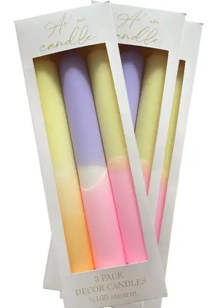 Aeon Candle Studio Pastel Tonlar Şamdan Mum: Doğal ve Estetik Dekoratif Aydınlatma Ürünü