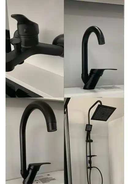 Armour Siyah 4'lü Banyo Seti Modern Tasarım ve Uzun Ömür Garantisi