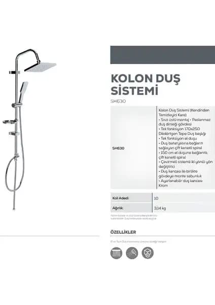 Creavit SH630 Yağmurlama Tepe Duş Seti: Modern ve Dayanıklı Banyo Çözümü