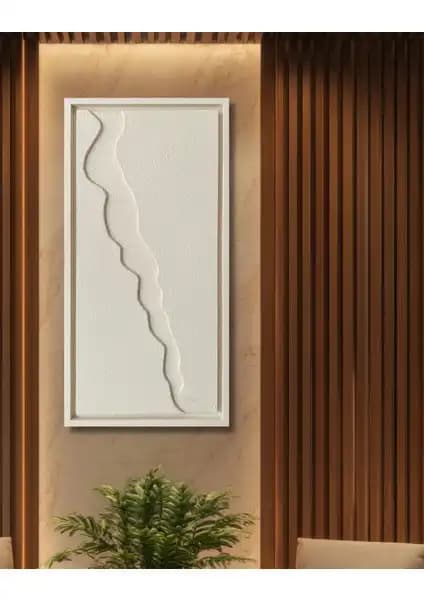 El Yapımı 3D Kum Dokulu Minimal Soyut Tabloyla Mekanlarınıza Sanatsal Dokunuşlar
