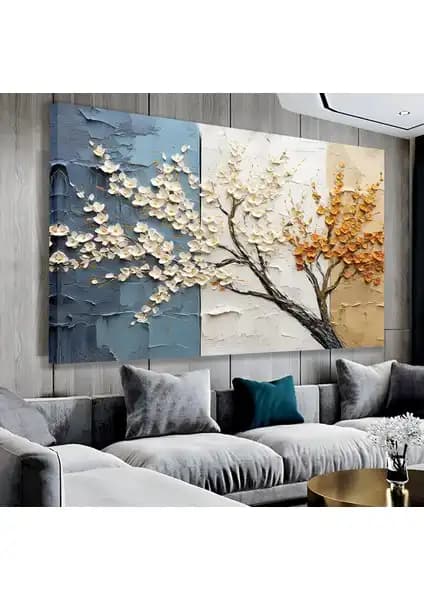 Emya Home Renkli Ağaç Kanvas Tablo: Modern ve Şık İç Mekan Dekorasyonu İçin Ideal