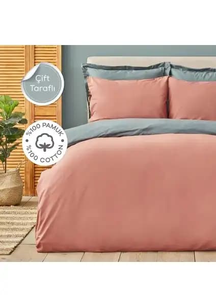 Karaca Home Basic Terecota Petrol Çift Kişilik Nevresim Takımı Modern ve Konforlu Tasarım