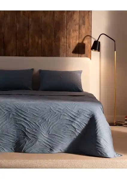 Madame Coco Cher King Size Yatak Örtüsü Seti Indigo Modern Dekorasyon İçin Uygun