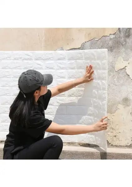 Modern İç Mekanlar İçin Kendinden Yapışkanlı 3D Tuğla Duvar Paneli Dekorasyon Çözümü