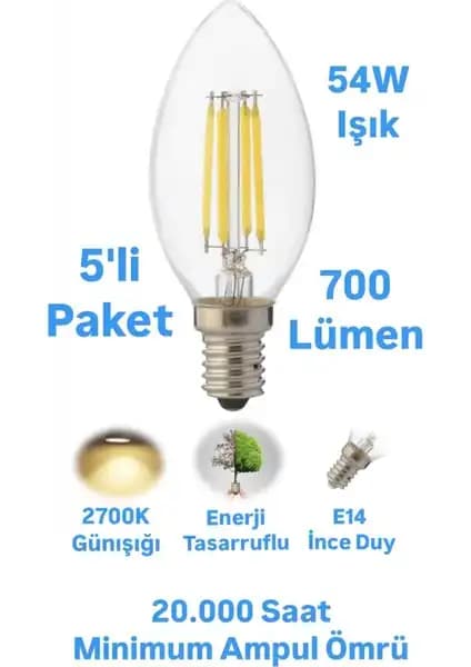 Repplam Horoz 6 Watt Günışığı E14 Rustik Ampul Yüksek Performans ve Estetik Sağlar