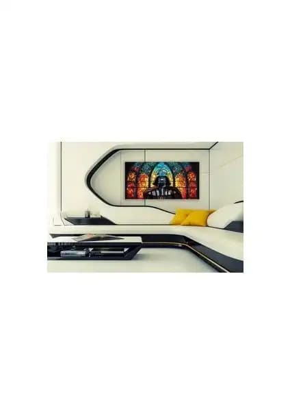 Star Wars Darth Vader Vitray Desenli Cam Tablo Ev ve Ofis Dekorasyonu İçin