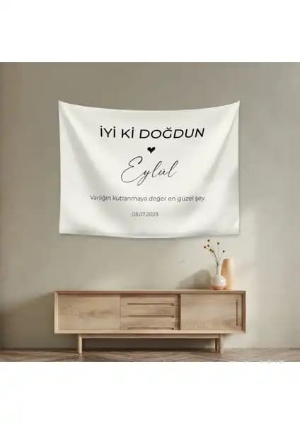 Vagonik Kişiye Özel Doğum Günü Duvar Örtüsü - Estetik ve Dayanıklı Dekorasyon Ürünü