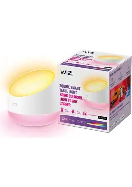 Wiz Squire Renkli Ambiyans Akıllı Masa Lambası ile Modern ve Kişiselleştirilebilir Aydınlatma Çözümü