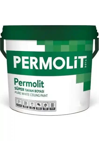 Akçalı Permolit Tavan Boyası 17.5 Kg İç Mekânlar İçin Yüksek Performanslı Dekoratif Boya