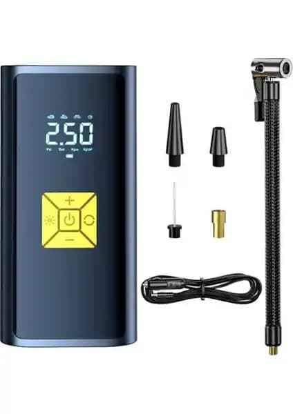 Ally ST-9620A Dijital LED Işıklı Taşınabilir Kablolu Araç Lastik Hava Şişirme Pompası