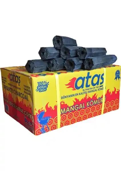 Ataş Briket Mangal Kömürü 10 Kg Doğal, Uzun Süreli ve Ekonomik Yanma Sağlar