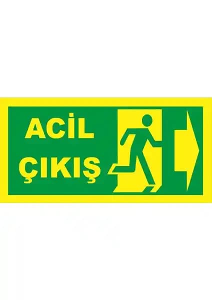 Baysan Fosforlu Fotolümen Levha Güvenlik Yönlendirme İşareti 12x24 cm