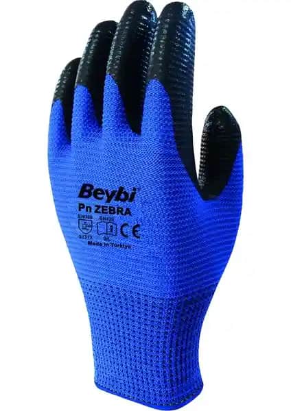 Beybi Pn Zebra Mavi Nitril İş Eldiveni: Dayanıklı ve Ergonomik Koruyucu Ekipman