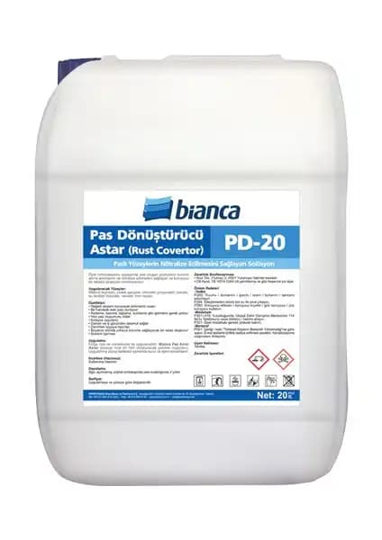 Bianca PD-20 Pas Dönüştürücü Astar Endüstriyel ve Otomotiv Yüzeyleri İçin Güçlü Koruma Çözümü