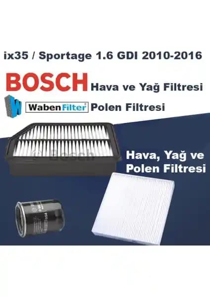 Bosch Hyundai iX35 ve Kia Sportage 1.6 GDi Filtre Seti - Yüksek Kalite ve Performans