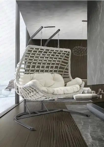 Capri Swing Cunda Çiftli Rattan Bahçe Salıncağı: Doğal Şıklık ve Dayanıklılık Sunar