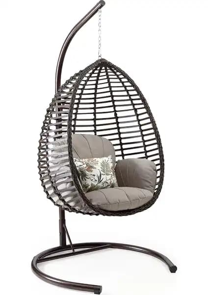 Capri Swing Gümbet Tekli Rattan Bahçe ve Balkon Salıncağı Yüksek Kalite ve Şıklık Garantisi