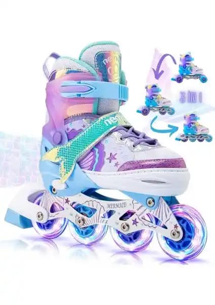 Çocuklar İçin Sportaj Deniz Kızı Işıklı ve Siyah Inline Paten Karşılaştırması