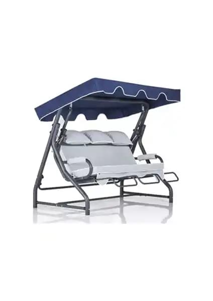 Erinöz Salvia Bahçe ve Teraslar İçin Dayanıklı Üç Kişilik Metal Salıncağı