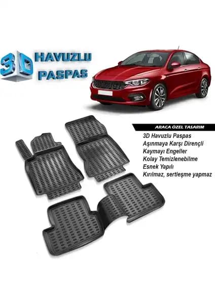 Fiat Egea 2015 ve Sonrası İçin Gün-San 3D Havuzlu Paspasları Ekolojik ve Koruyucu Özelliklerle