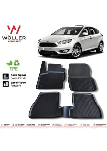 Ford Focus 2015-2018 Model İçin Wöller 3D Havuzlu Paspaslar Güçlü ve Estetik Koruma