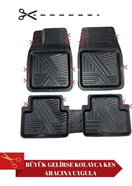 Gold Renault Megane 4 Sedan Joy 4D Havuzlu Zebra Siyah Oto Paspas ile İç Mekan Koruması