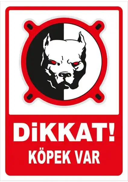 İyi Olsun Dikkat Köpek Var Uyarı İkaz Levhası Güvenlik ve Uyarı Amaçlı Dayanıklı Tasarım