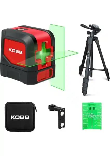 KOBB KBL91GTP 30 Metre Yeşil Çizgi Lazer Distomat ve Tripod Profesyonel Kullanım