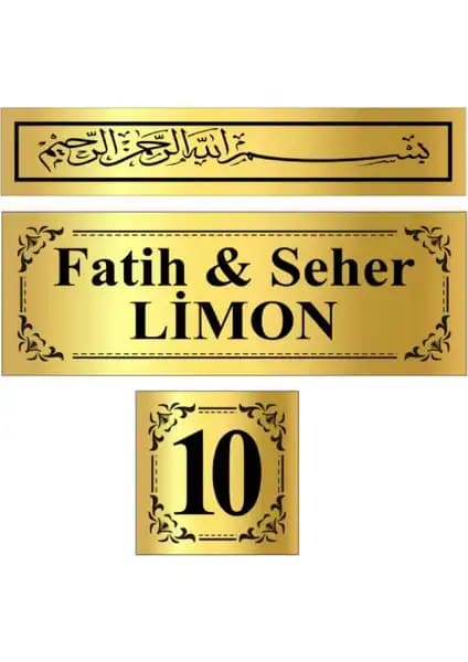 Lim10 Metal Kapı İsimliği ve Numarası Seti Modern Tasarım ve Dayanıklılık İçin Uygun