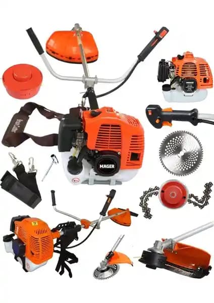 Mager 9.9 Hp Alman Metal Şanzıman Yan Tip Ot Çalı Çim Biçme Benzinli Tırpan Makinesi Özellikleri