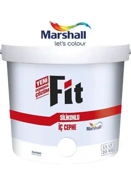 Marshall Fit Silikonlu İç Cephe Duvar Boyası 15L: Yüksek Kapatıcılık ve Suya Dayanıklılık Özelliğiyle İç Mekanlar İçin Ideal
