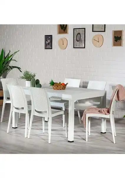 Mobetto Rattan Büyük Bahçe ve Balkon Masa Takımı İle Şık ve Dayanıklı Dış Mekan Dekorasyonu