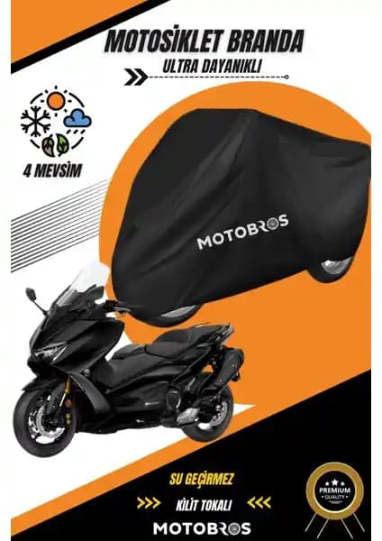 Motobros Yamaha TMAX Siyah Su Geçirmez Dayanıklı Motosiklet Brandası: Uzun Ömürlü Koruma ve Şık Tasarım