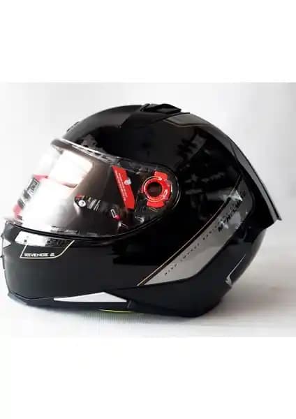MT Revenge 2 Solid A11 Gloss Black Güvenlik ve Konfor Sunan Tam Yüz Motor Kaskı