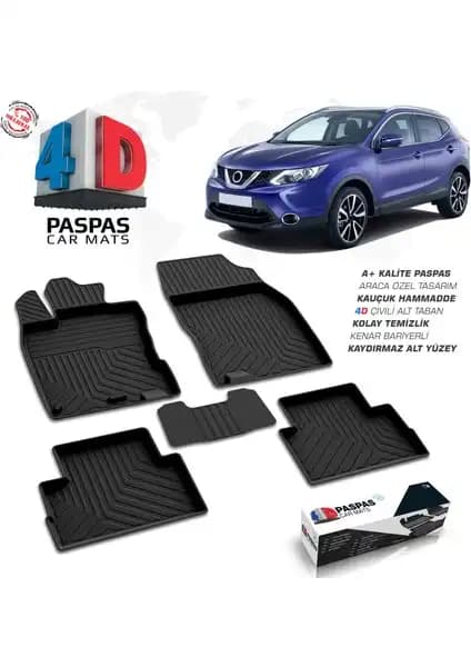 Nissan Qashqai 2 4D için dayanıklı ve fonksiyonel havuzlu paspaslar