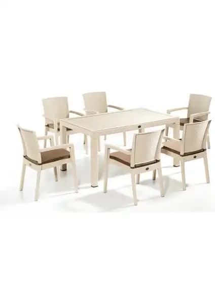 Novussi Liverno Camlı Minderli Set Cappucino: Estetik ve Dayanıklı İç ve Dış Mekan Mobilyası
