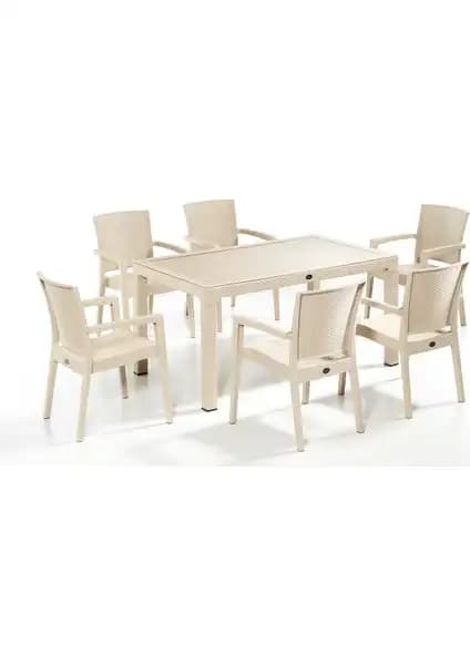 Novussi Liverno Camlı Set Cappucino: Modern ve Dayanıklı Bahçe Mobilyası Çözümü
