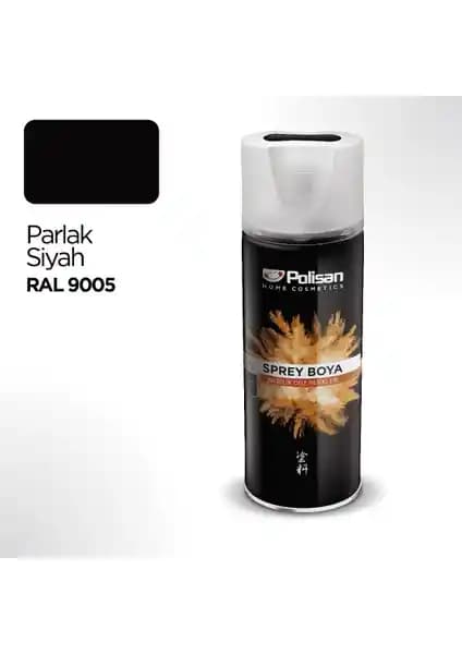 Polisan Akrilik Parlak Siyah Sprey Boya 400 ml RAL 9005 ile dayanıklı ve estetik uygulamalar