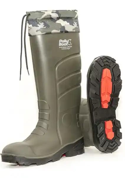 Polly Boot Galaxy Vega 04 Boğazlı Haki Renk Çelik Burunsuz Çok Amaçlı Çizme
