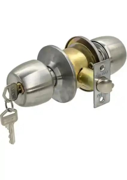 Real King Topuzlu Otel Tipi Kapı Kilidi Kolu Saten Renk Güvenlik ve Estetik Birlikteliği