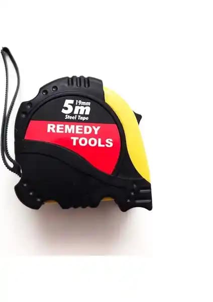 Remedy Tools 5 Metre Darbeye Dayanıklı Kauçuk Kaplamalı Çelik Şerit Metre İnşaat ve Sanayi İçin